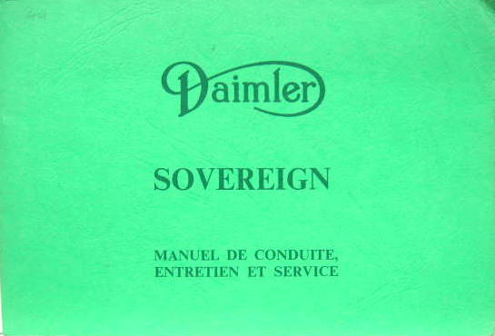 Couverture de 1967 DAIMLER SOVEREING 4,2 LITRES caisse de la 420  LIVRET D'ENTRETIEN EN FRANCAIS