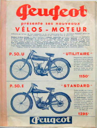 Couverture de 1933 MOTO PEUGEOT 100 CM3 P 50 -P 51