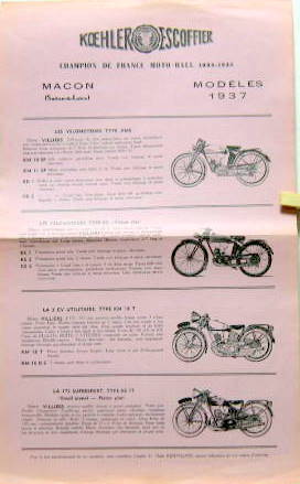 Couverture de 1937 KOEHLER ESCOFFIER GAMME