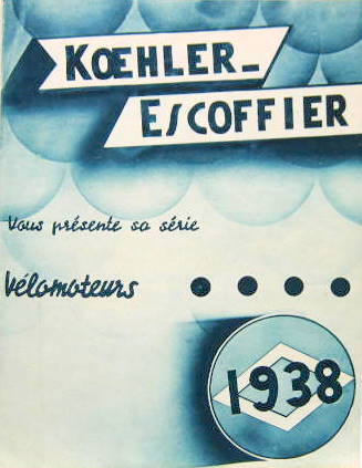 Couverture de 1938 KOEHLER ESCOFFIER GAMME DES VELOMOTEURS