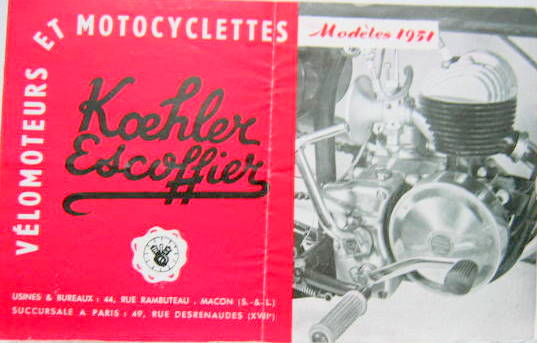 Couverture de 1951 KOEHLER ESCOFFIER DEPLIANT