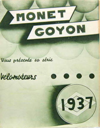Couverture de 1937 MONET GOYON GAMME DEPLIANT
