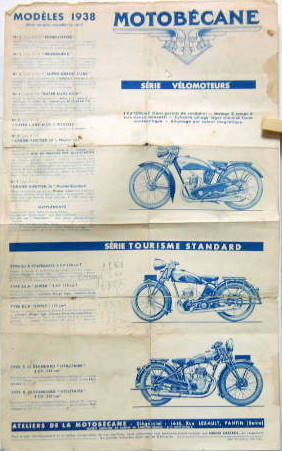 Couverture de 1938  MOTOBECANE GAMME