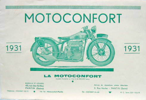 Couverture de 1931 MOTOCONFORT GAMME