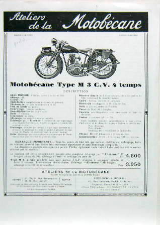 Couverture de MOTOBECANE TYPE M 3 CV 4 TEMPS