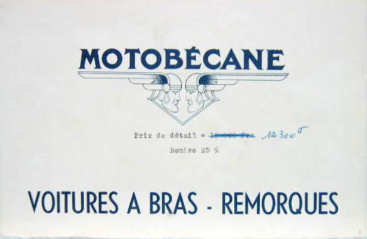 Couverture de MOTOBECANE VOITURES A BRAS REMORQUES
