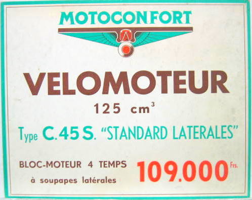 Couverture de MOTOBECANE 125 CM3 C45S ORIGINALE PLAQUE DE VENTE DE CONCESSIONNAIRE