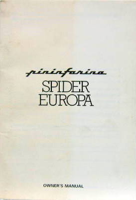 Couverture de SPIDER EUROPA 1995 CM3 A INJECTION LIVRET D'ENTRETIEN EN ANGLAIS SANS IMAGES ADDITIF A L'ITALIEN