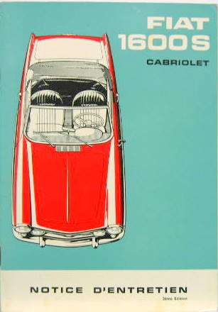Couverture de 1964-IV FIAT 1600 S LIVRET D'ENTRETIEN
