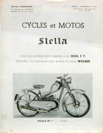 Couverture de STELLA GAMME A MOTEUR VAP ET ITOM EN 1955 CATALOGUE