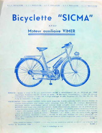 Couverture de SCIMA BICYCLETTE A MOTEUR VIMER ET VELOS 1950 A TOULOUSE CATALOGUE