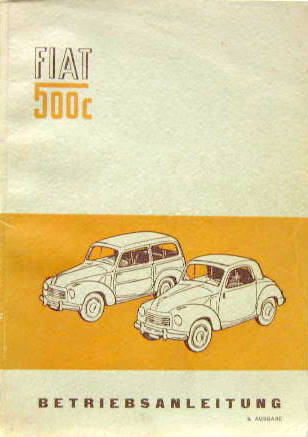 Couverture de 1953-XI FIAT 500 C LIVRET D'ENTRETIEN EN ALLEMAND