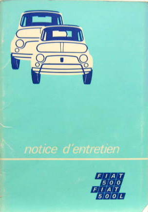 Couverture de 1972-IV FIAT 500 -500 L LIVRET D'ENTRETIEN