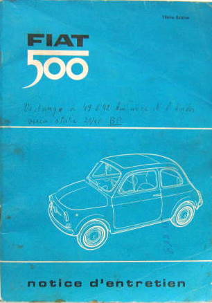 Couverture de 1965-VII FIAT 500  TYPE 110 F LIVRET D'ENTRETIEN