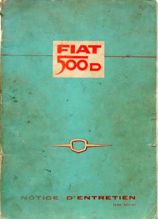 Couverture de 1961-I FIAT 500 D LIVRET D'ENTRETIEN
