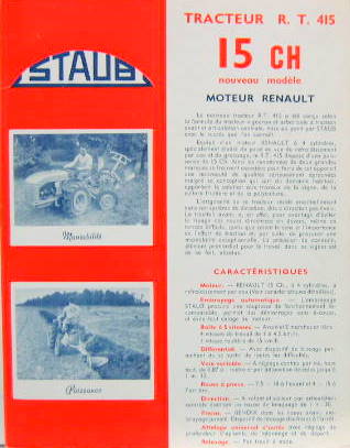 Couverture de TRACTEUR STAUB 15 CH MOTEUR RENAULT