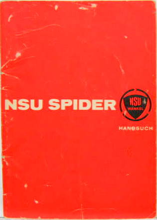 Couverture de 1974 NSU SPIDER  LIVRET D'ENTRETIEN EN ALLEMAND