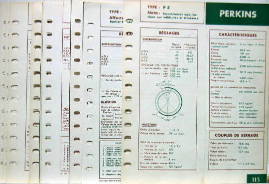 Couverture de PERKINS MOTEURS FEUILLES DE REGLAGES COTES JEUX ET CARACTERISTIQUES POUR AUTO CAMION TRACTEUR APPUYER SUR EN SAVOIR PLUS