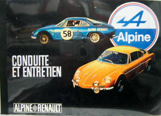 Couverture de 1969 ALPINE A 110 1100 VA ET 1300 VA 1600 S ET VB LIVRET D'ENTRETIEN EN COPIES RELIEES