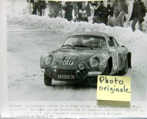 Couverture de 1973 ALPINE AU RALLYE DE MONTE CARLO N°8693HG76 PHOTO DE PRESSE