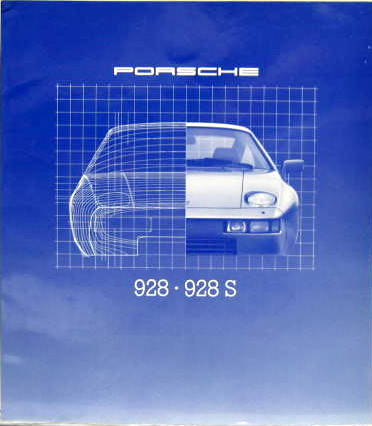 Couverture de 1980 PORSCHE 928 928 S CATALOGUE N°101210 EN ALLEMAND OU 101220 EN ANGLAIS AVEC SA FICHE TECHNIQUE