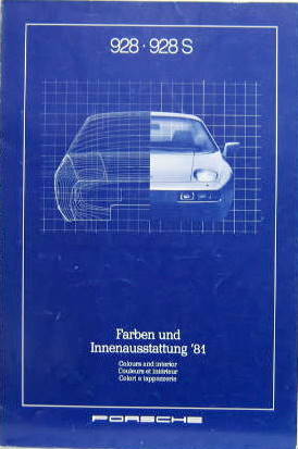 Couverture de 1981 PORSCHE 928 ET 928 S COLORIS  CATALOGUE N°110714 MULTILANGUES
