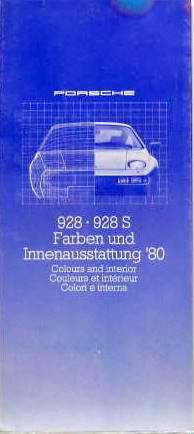 Couverture de 1980 PORSCHE 928 ET 928 S COLORIS  CATALOGUE N°110714 MULTILANGUES