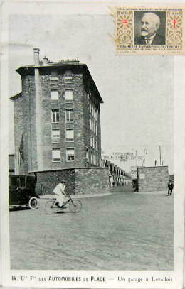 Couverture de 1926 Cie Fse DES AUTOMOBILES DE PLACE UN GARAGE A LEVALLOIS CARTE POSTALE DE CONSTAT D'ACCIDENT