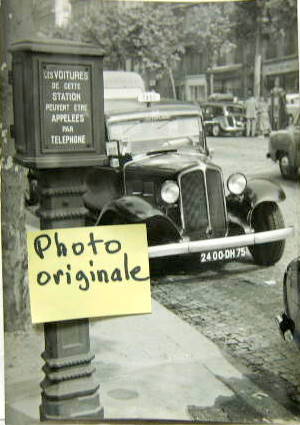 Couverture de 1955 LES NOUVELLES BORNES D'APPEL TAXIS A PARIS PHOTO DE PRESSE AVEC TEXTE AU DOS