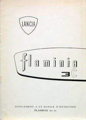 Couverture de 1962-II LANCIA FLAMINIA CABRIOLET COUPE 3C TOURING ET ZAGATO  SUPPLEMENT AU LIVRET D'ENTRETIEN 10-11