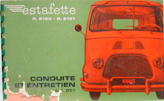 Couverture de 1960-12 RENAULT ESTAFETTE R2130-2131 LIVRET D'ENTRETIEN