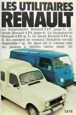 Couverture de 1978 RENAULT ESTAFETTE ET UTILITAIRES