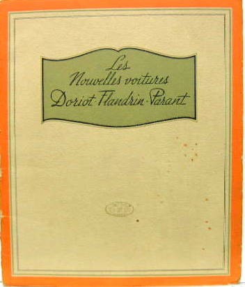 Couverture de 1913 DFP DORIOT FLANDRIN PARANT CATALOGUE