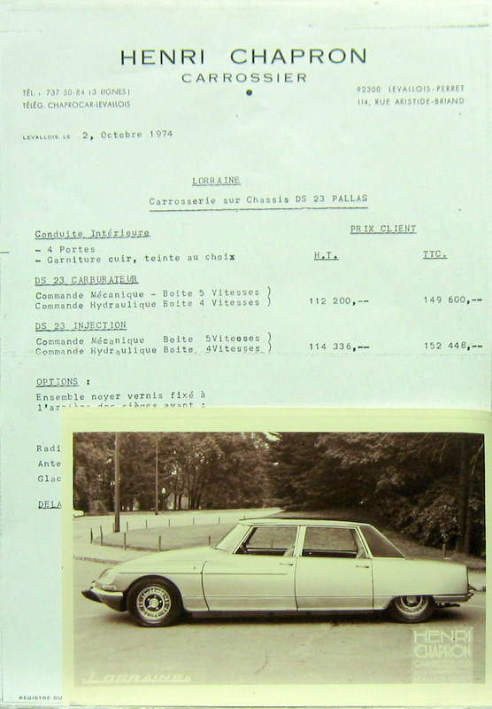 Couverture de 1974-10 CITROEN DS 23 PALLAS CHAPRON LORRAINE