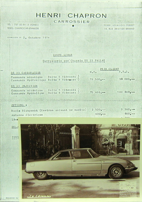 Couverture de 1974-10 CITROEN DS 23 PALLAS CHAPRON LEMAN
