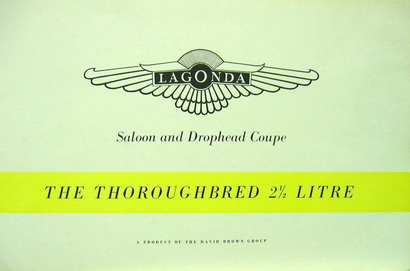 Couverture de 1952 ASTON MARTIN LAGONDA SALOON AND DROPHEAD COUPE CATALOGUE EN ANGLAIS N°1026