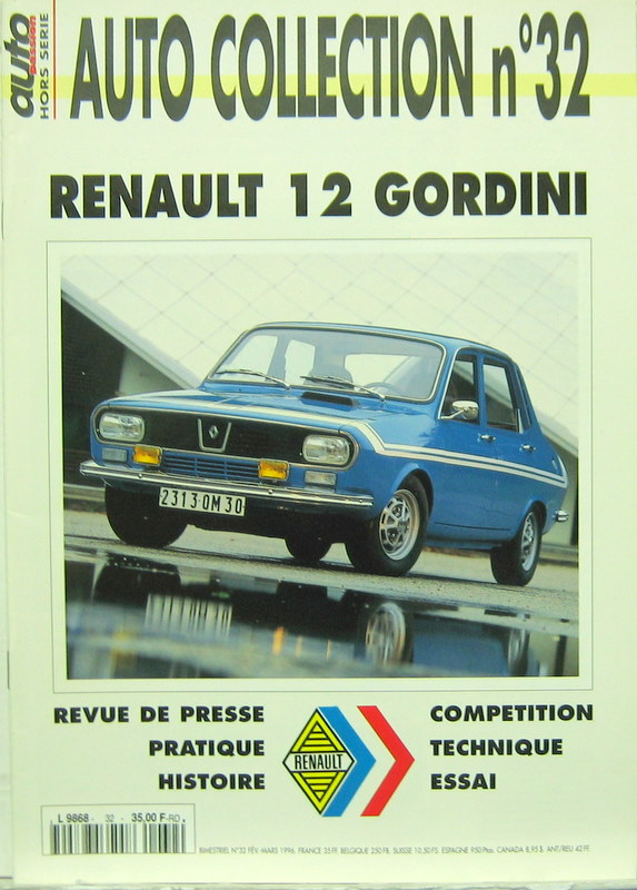 Couverture de RENAULT 12 GORDINI   AUTO COLLECTION N°32