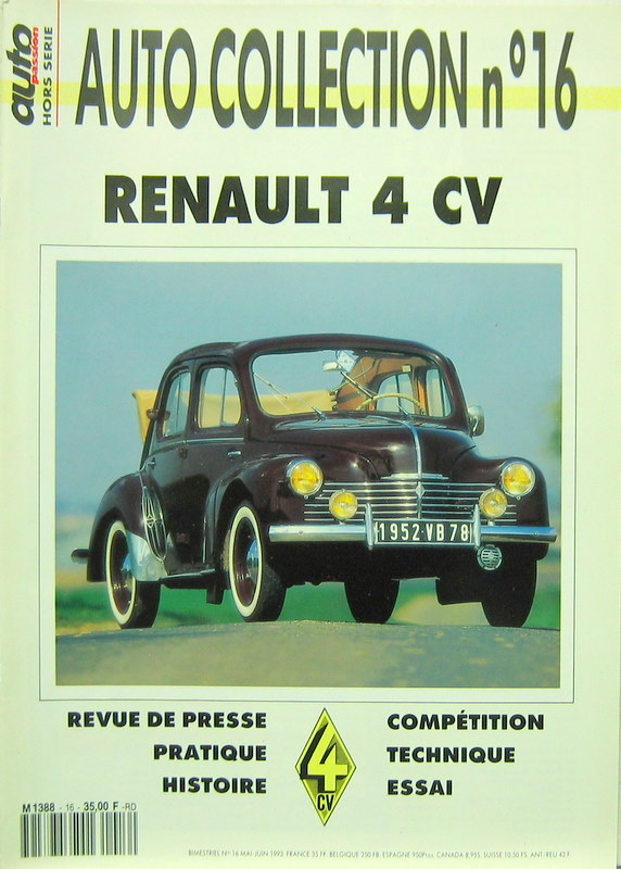 Couverture de RENAULT 4 CV  AUTO COLLECTION N°16