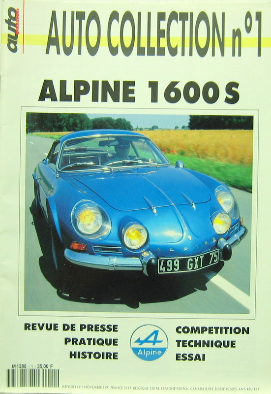 Couverture de ALPINE 1600 S AUTO COLLECTION N°1