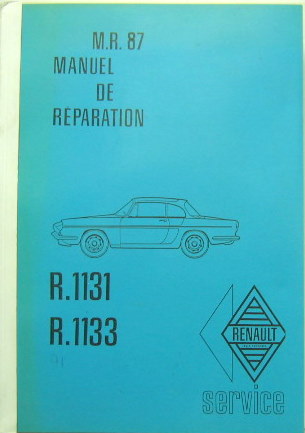 Couverture de 1966-2 RENAULT CARAVELLE 1131 ET 1133 MANUEL DE REPARATION MR 50 EN COPIES RELIEES