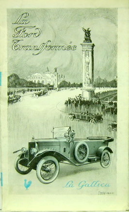 Couverture de FORD TRANSFORMEE LA GALLICA MARTIN ET GARNIER CONSTRUCTEUR DEPLIANT