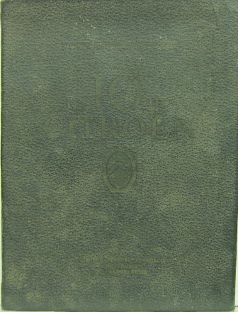 Couverture de 1919 ENVIRON CITROEN 10 HP LIVRET D'ENTRETIEN