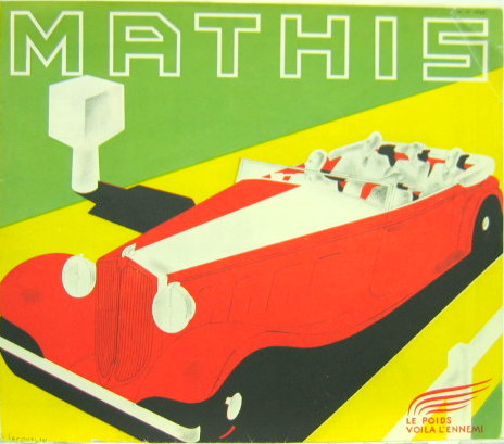 Couverture de 1933-9 MATHIS DEPLIANT DESSIN DE JAQUELIN