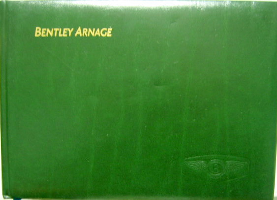 Couverture de 1999-9 BENTLEY ARNAGE   LIVRET D'ENTRETIEN EN ANGLAIS