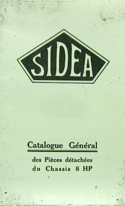 Couverture de SIDEA 8 HP A PUTEAUX CATALOGUE DES PIECES DETACHEES