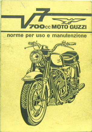 Couverture de GUZZI V7 700 CM3 LIVRET D'ENTRETIEN EN ITALIEN