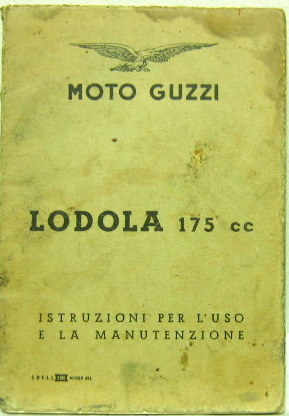 Couverture de 1957 GUZZI LODOLA 175 CC LIVRET D'ENTRETIEN EN ITALIEN