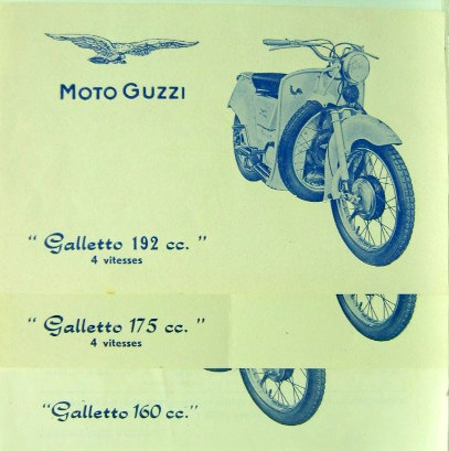 Couverture de GUZZI GALLETTO 160-175-192 CM3 PROSPECTUS EN FRANCAIS AU CHOIX