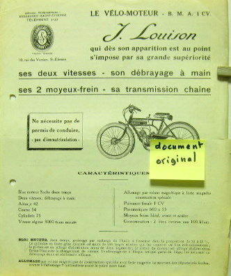 Couverture de LOUISON A MOTEUR SACH BMA 1 CV A ST ETIENNE PROSPECTUS