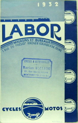Couverture de 1932 LABOR MOTO VELO A COURBEVOIE